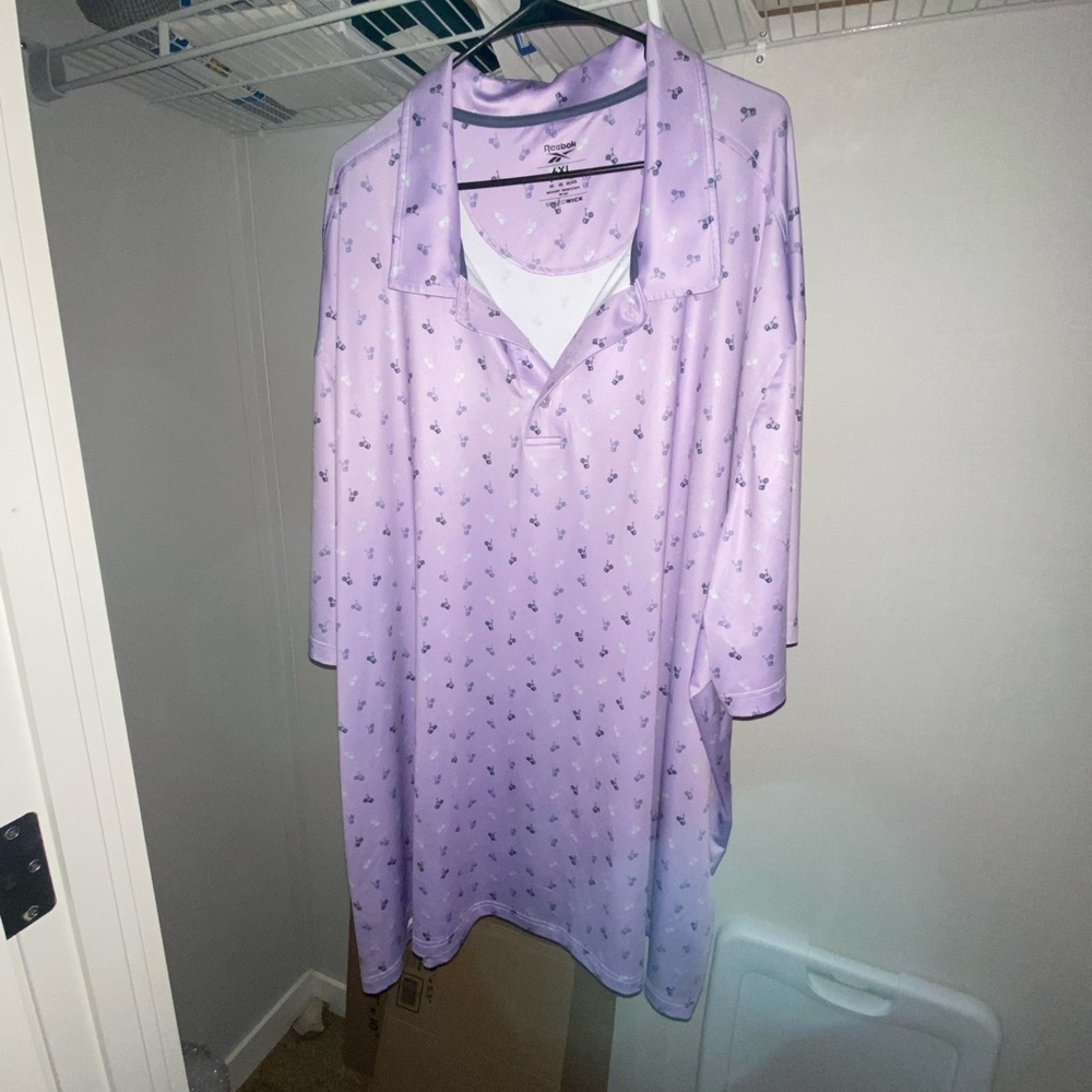 Reebok Lavender Polo with Subtle Print